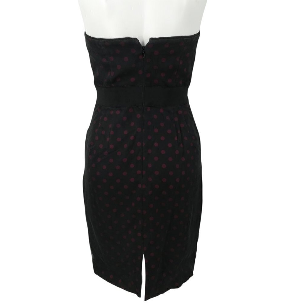 White House Black Market Polka Dot Strapless Party Dress Size 2 WHBM Silk LBD - Picture 7 of 12